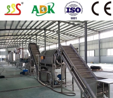 Linea di lavorazione delle mele in acciaio inossidabile di grado alimentare 304 con sistema di controllo PLC e tensione di 380V per mele fresche o purè di mele