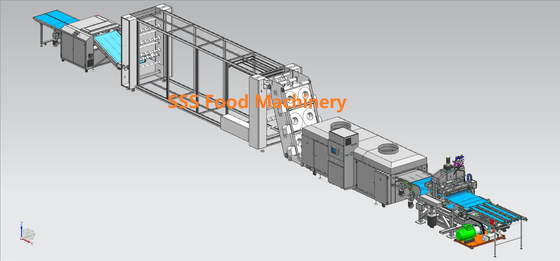 Tortilla Roti Chapati Production Line Machines High Capacity 8200 Pcs / H