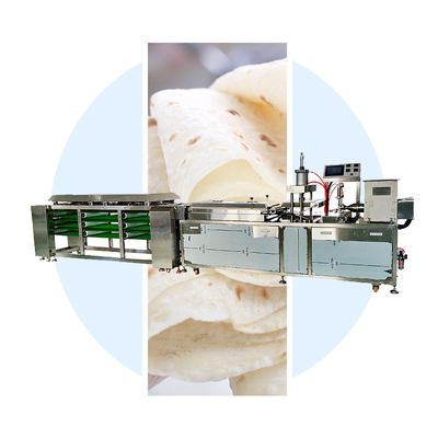 Disegno a fila singola per la produzione rapida e costante di tortillas